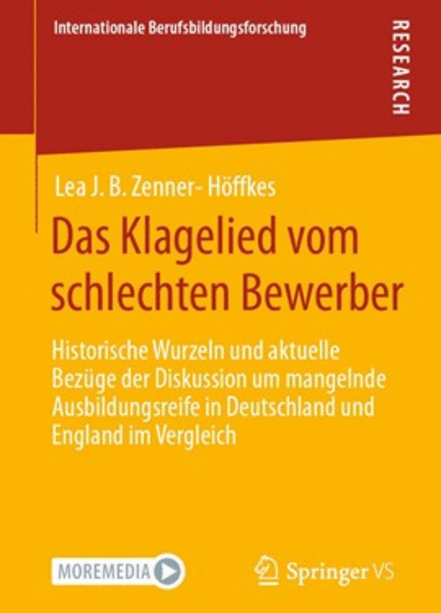 Buchcover in Rot und Gelb mit dem Titel das Klagelied vom schlechten Bewerber